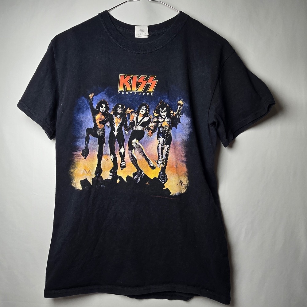 Kiss‎ Destroyer Graphic Band T-Shirt Men's Size Small Black Y2K